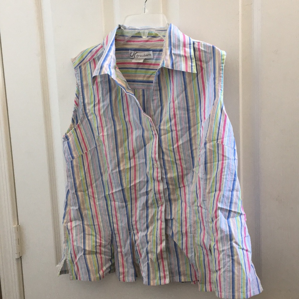 FINAL MARKDOWN Ladies striped dress barn blouse large